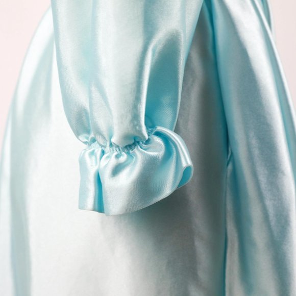 Vintage 70s OS Disco Shiny Robe Dress Blue AS-IS - Picture 3 of 14